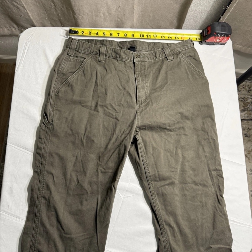 Vintage Carhartt 38x34 Carpenter Jeans Moss color nice and sturdy Excellent Cond